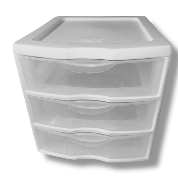 STERILITE 3 Drawer Mini Clear & White Organizer - Picture 3 of 4